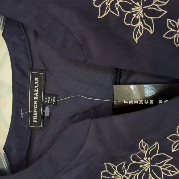 NWT FRENCH BAZAAR LARGE BALLOON SLEEVE EMBROIDERED TOP - Picture 5 of 11